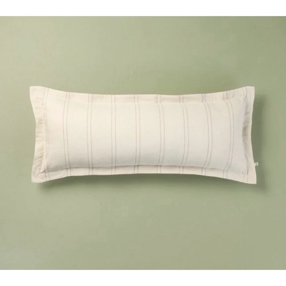 Heart & Hand With Magnolia Lumbar Striped Sour Cream Throw Pillow 36x14